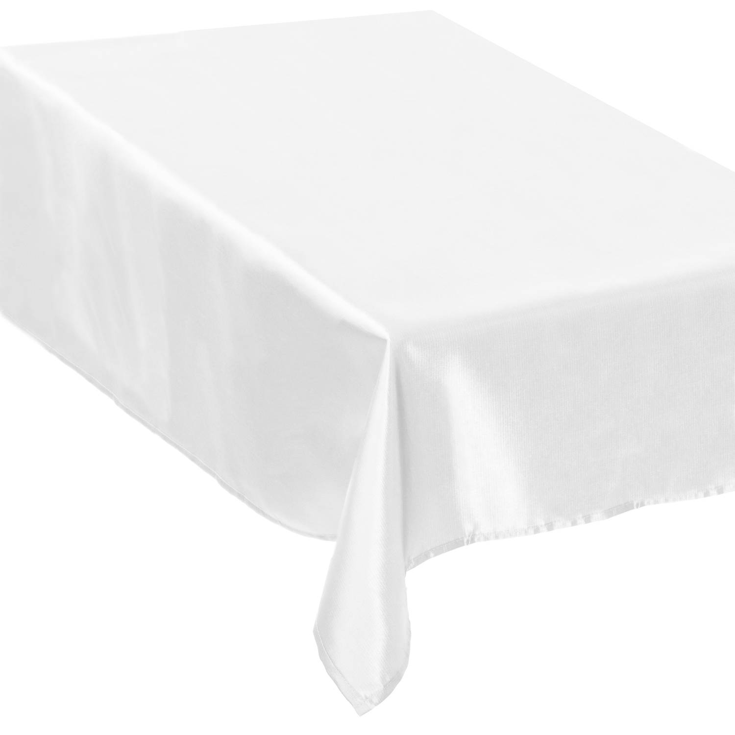 Tafelkleed/tafellaken satijn wit 360 x 140 cm polyester
