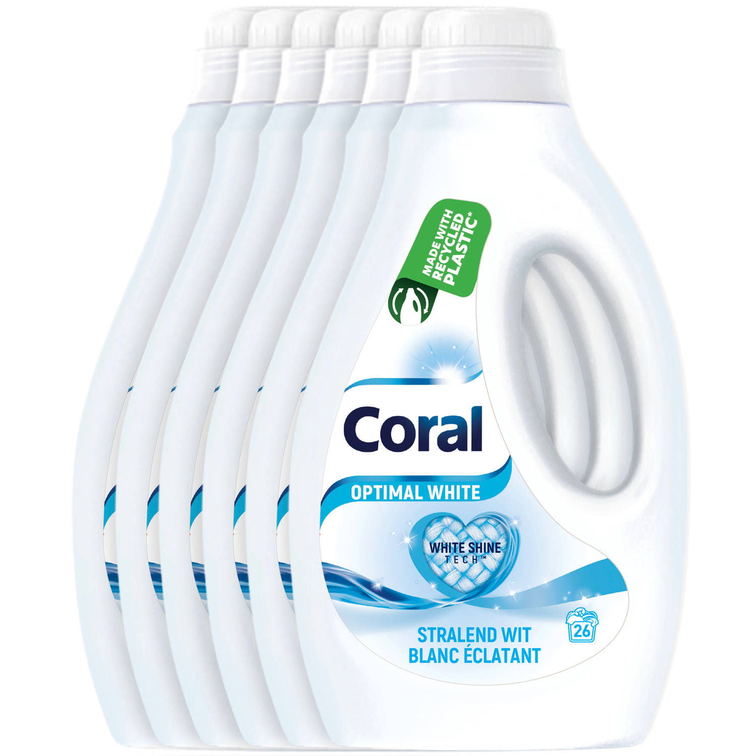 Coral Vloeibaar Wasmiddel Optimal White Voordeelverpakking 6 X 26 Wasbeurten