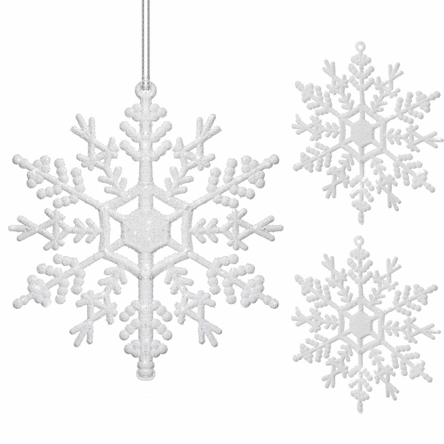 Kersthanger Sneeuwvlok 12 cm 3 Stuks