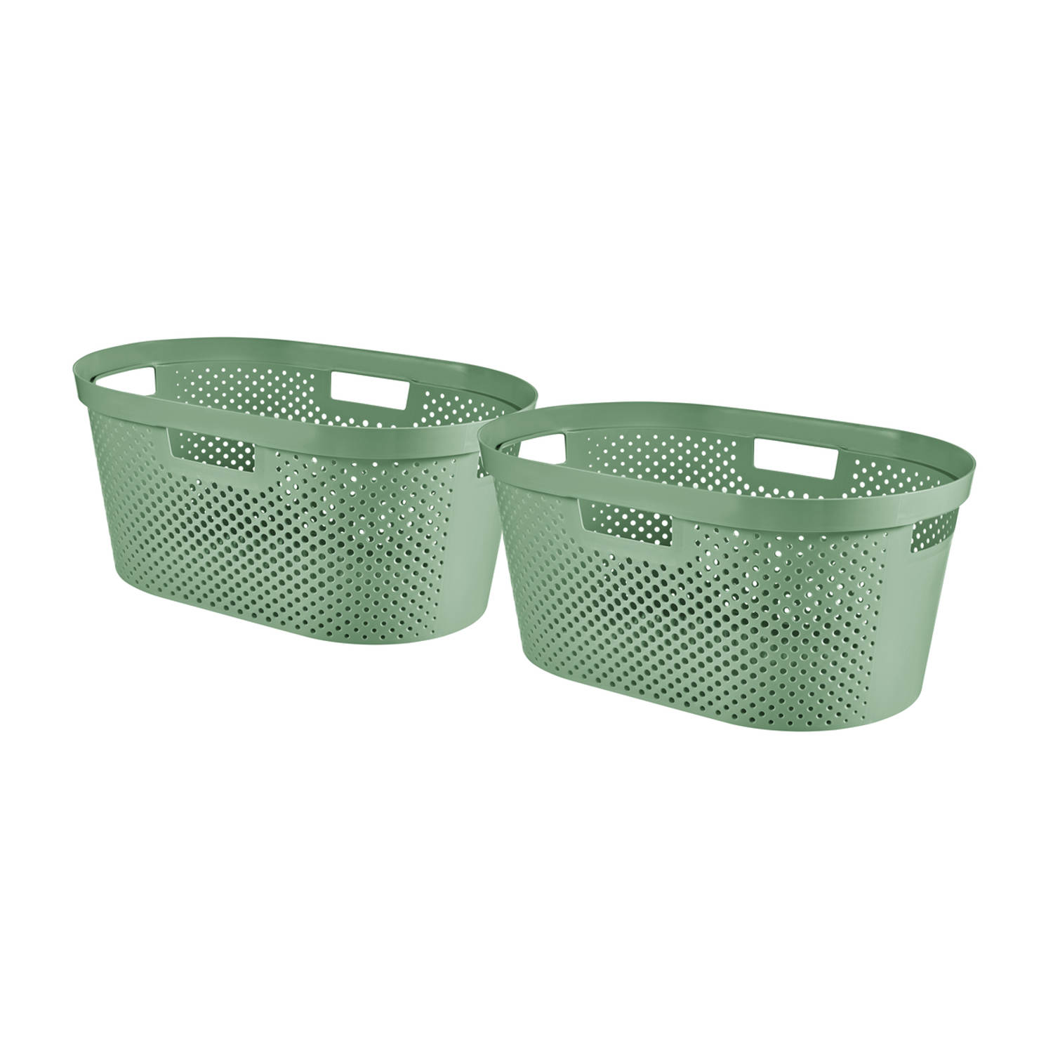 Curver Infinity Recycled Dots Wasmand - 40L - 2 stuks - Groen