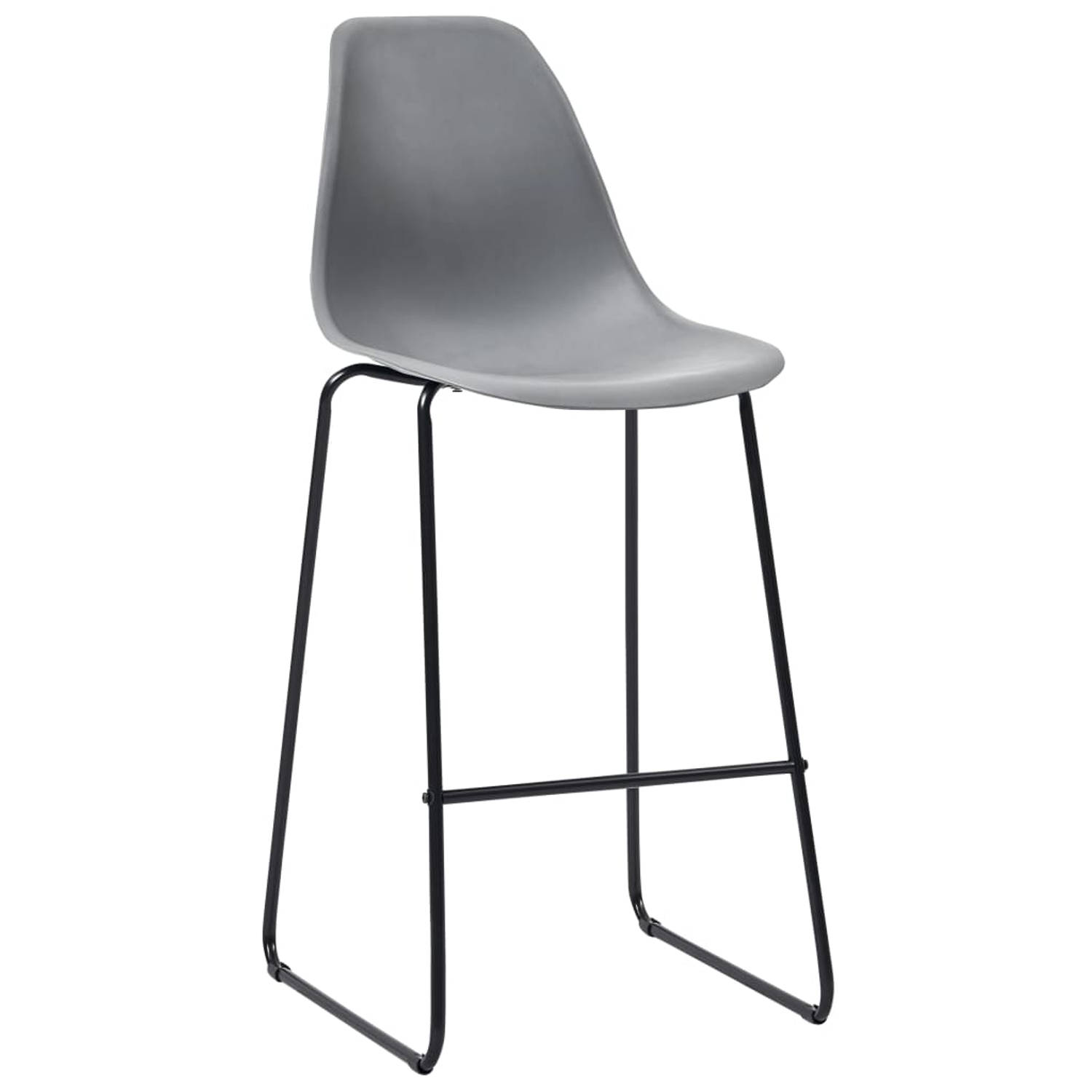 The Living Store 281504 Bar Stools 4 pcs Grey Plastic - Barkruk