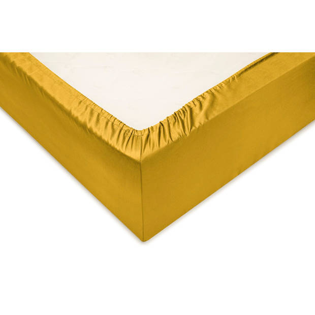 Zo home Satinado Hoeslaken Katoen Satijn 35cm Hoekhoogte - ochre gold 90x210-220cm