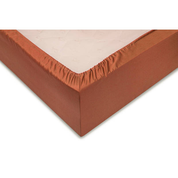 Zo home Satinado Hoeslaken Katoen Satijn 35cm Hoekhoogte - copper orange 90x210-220cm