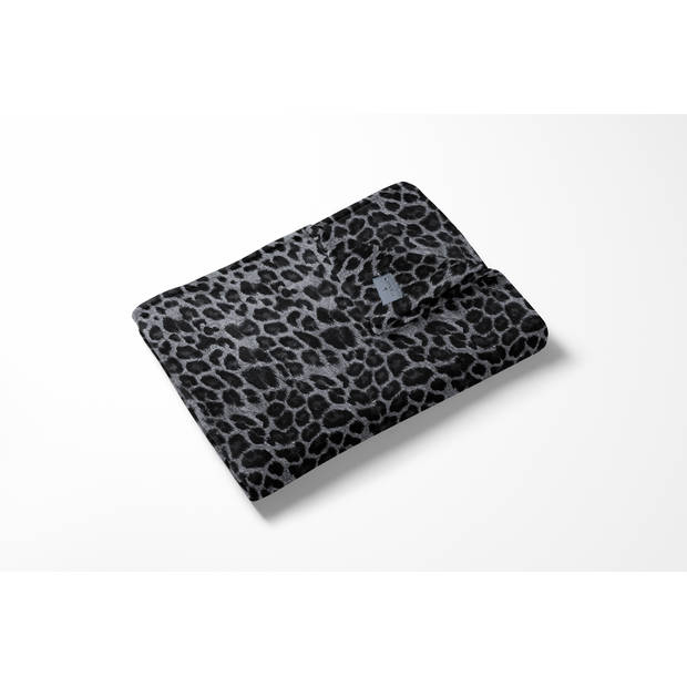 LINNICK Flanel Fleece Deken + Hoodie Leopard - zwart/wit - 140x200cm - 130x180cm