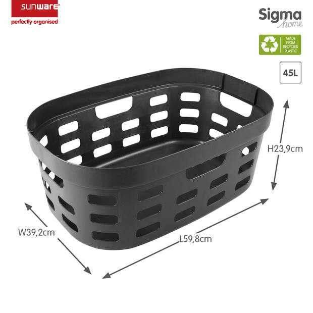 Sigma home wasmand 45L - Set van 2 - Antraciet