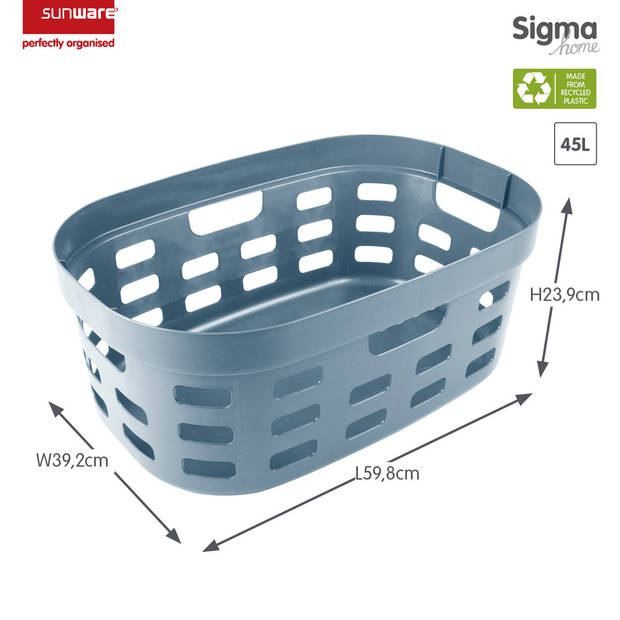 Sigma home wasmand 45L - Set van 4 - Blauw