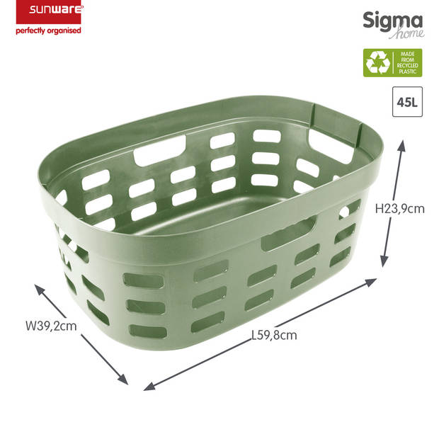 Sigma home wasmand 45L - Set van 6 - Groen