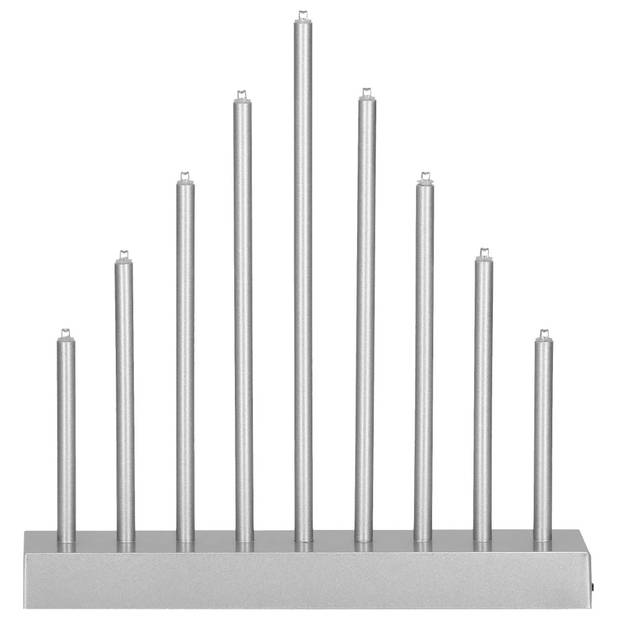 LED Kaarsenbrug Batterijen IJspegels Zilver Warm Wit