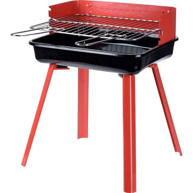 BBQ Houtskoolbarbecue - Grilloppervlak 33 x 26 cm - Rood - Compact