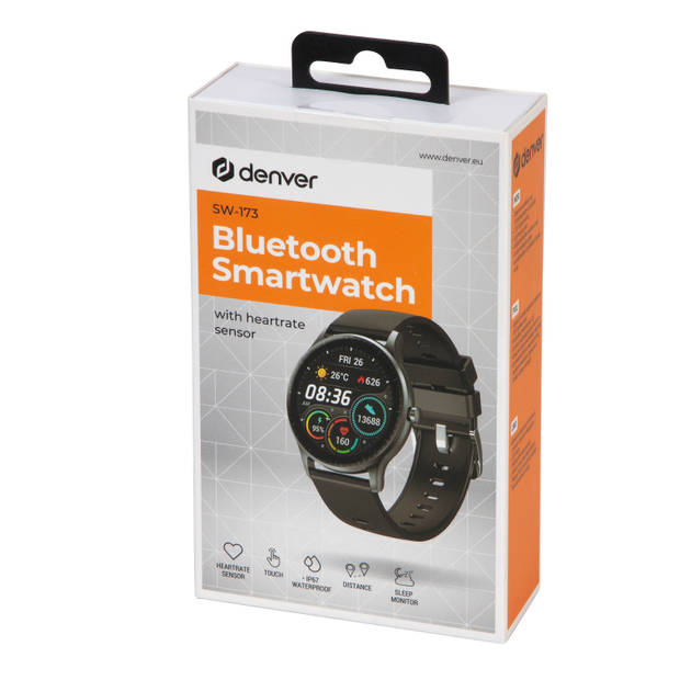 Denver Smartwatch - Multi Sport Modus - Sporthorloge - Belfunctie - Hartslagmeter - Bloeddruk - IP67 - SW173 – Zwart