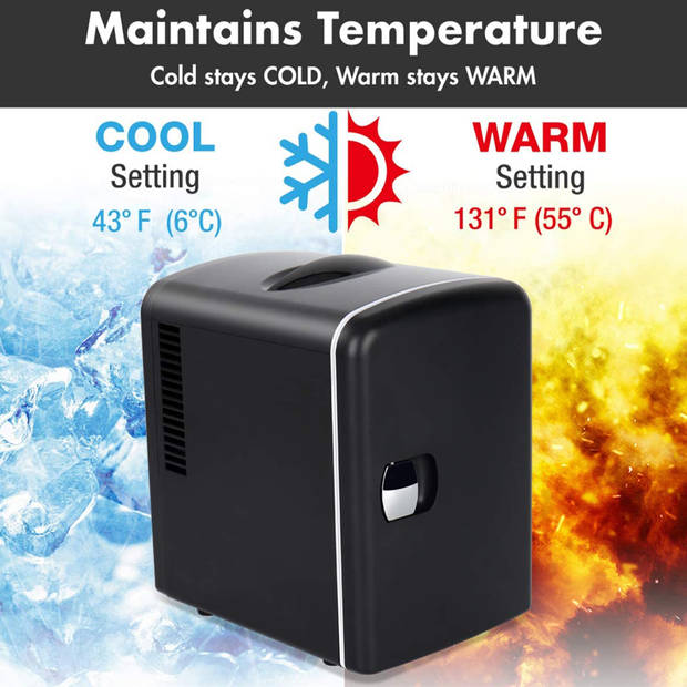 Denver Mini koelkast - Skincare Fridge - 12V Auto Aansluiting - Koelen & Verwarmen - 4 Liter - MFR400 - Zwart