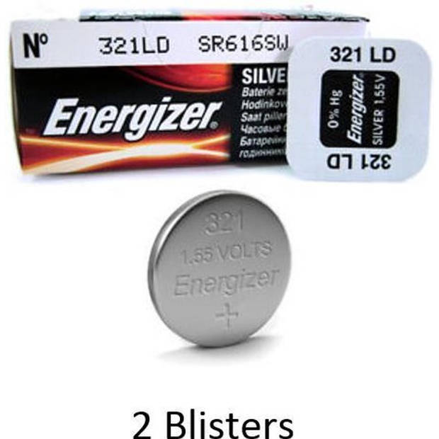 2 stuks (2 blisters a 1 stuk) Energizer Zilver Oxide Knoopcel 321 1.55V