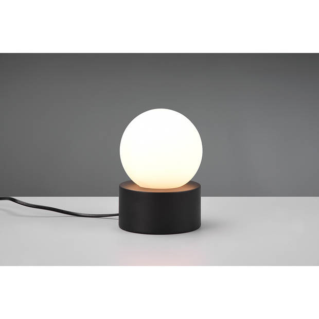 LED Tafellamp - Tafelverlichting - Trion Celda - E14 Fitting - Rond - Mat Zwart - Aluminium