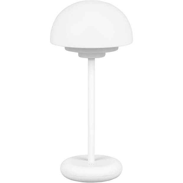 LED Tafellamp met Opbaadbare Batterijen - Trion Berna - 2W - Warm Wit 3000K - Spatwaterdicht IP44 - Dimbaar - Rond - Mat