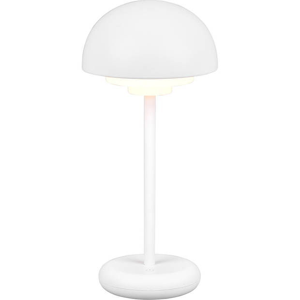 LED Tafellamp met Opbaadbare Batterijen - Trion Berna - 2W - Warm Wit 3000K - Spatwaterdicht IP44 - Dimbaar - Rond - Mat