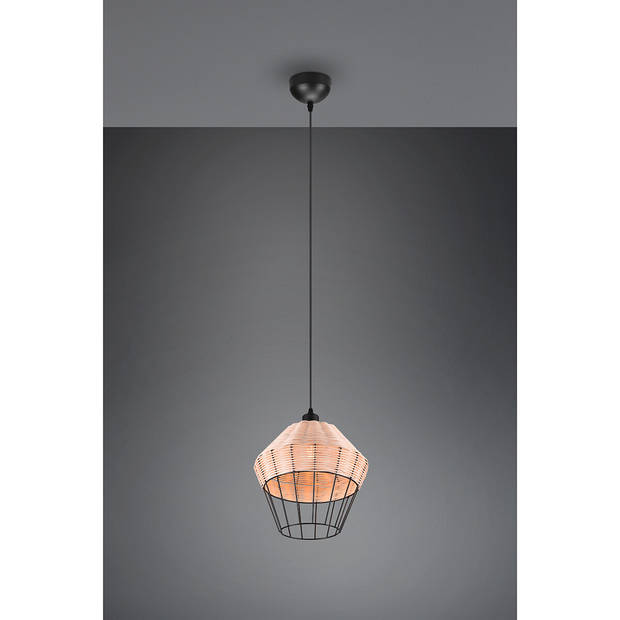 LED Hanglamp - Hangverlichting - Trion Bera XL - E27 Fitting - 1-lichts - Rond - Bruin - Aluminium