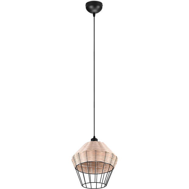 LED Hanglamp - Hangverlichting - Trion Bera XL - E27 Fitting - 1-lichts - Rond - Bruin - Aluminium