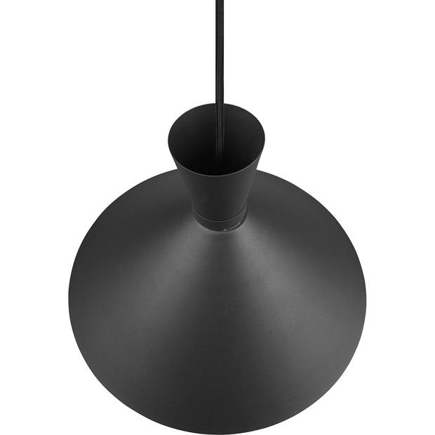 LED Hanglamp - Trion Ewomi - E27 Fitting - 1-lichts - Rond - Mat Zwart - Aluminium - Ø35cm