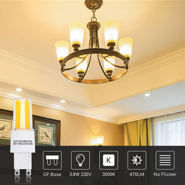 LED Lamp - Aigi - G9 Fitting - 3.8W - Warm Wit 3000K Vervangt 40W