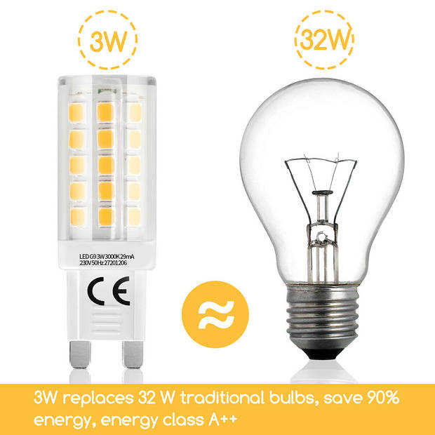 LED Lamp 10 Pack - Aigi - G9 Fitting - 3W - Warm Wit 3000K Vervangt 32W