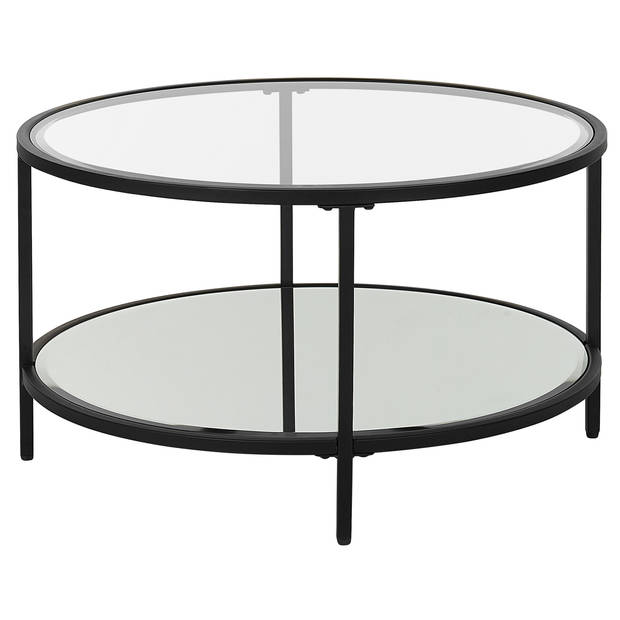 Beliani BIRNEY - Salontafel-Zwart-Veiligheidsglas