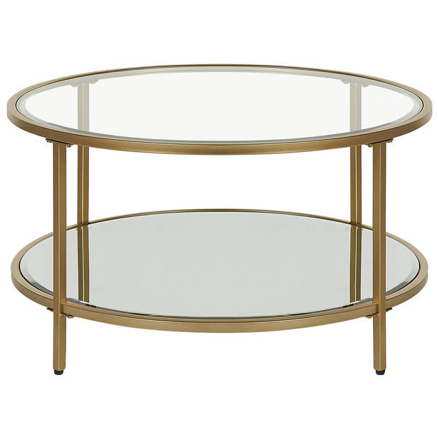 Beliani BIRNEY - Salontafel-Goud-Veiligheidsglas