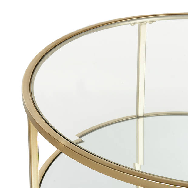 Beliani BIRNEY - Salontafel-Goud-Veiligheidsglas