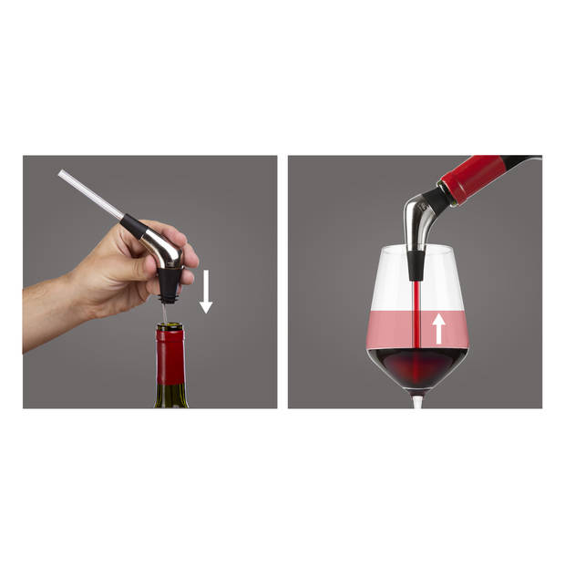 Vacu Vin Wijnschenker Slow Wine Pourer - Zilver