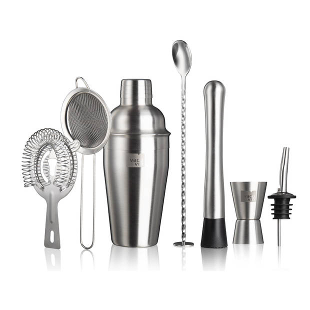 Vacu Vin Cocktail Set Plus - Zilver - 7 stuks