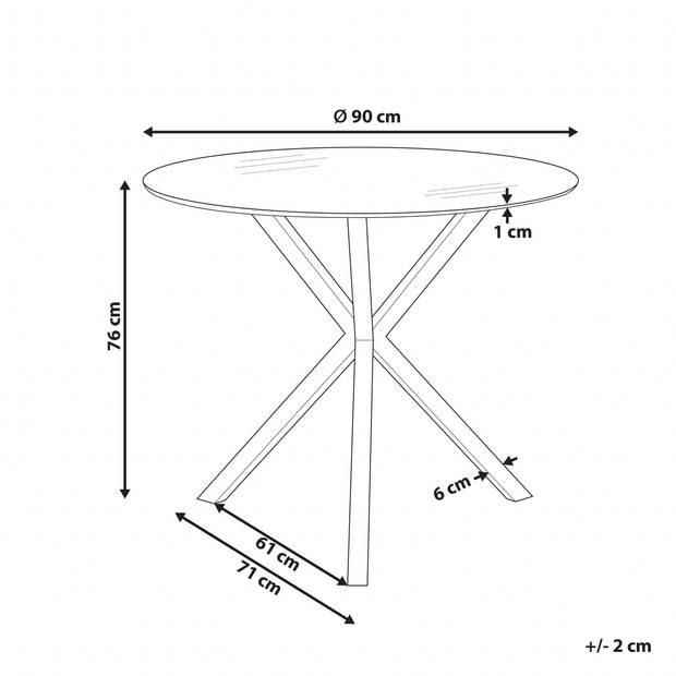 Beliani SAVONI - Eettafel-Goud-Veiligheidsglas