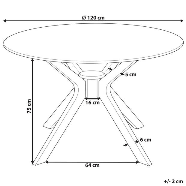 Beliani TYMIS - Eettafel-Donkere houtkleur-MDF