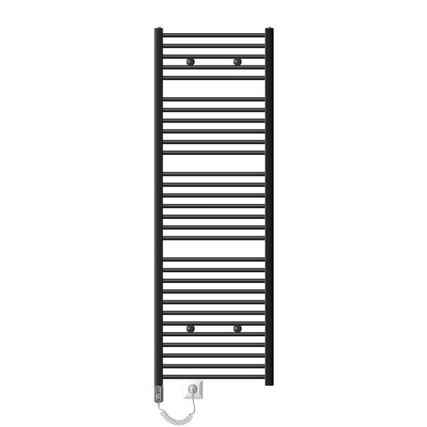 Elektrische badkamerradiator met verwarmingselement 900W 600x1800 mm antraciet recht met zijaansluiting LuxeBath