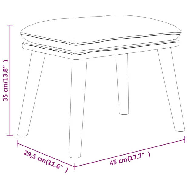 vidaXL Voetenbank 45x29,5x35 cm stof lichtgrijs