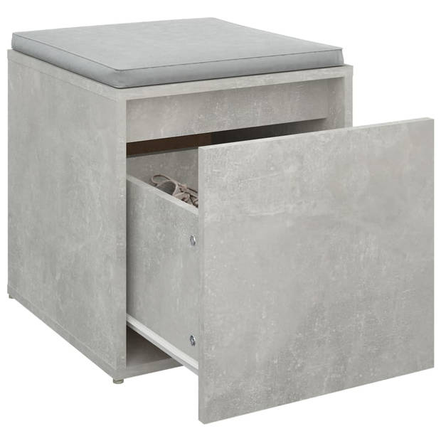 The Living Store Opbergbox Met Lade - Betongrijs - 40.5x40x40 cm - Hoge Kwaliteit