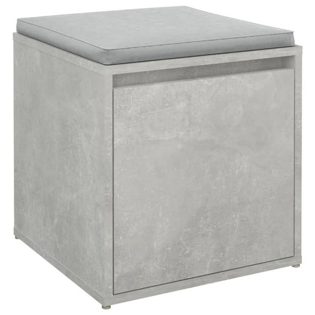 The Living Store Opbergbox Met Lade - Betongrijs - 40.5x40x40 cm - Hoge Kwaliteit