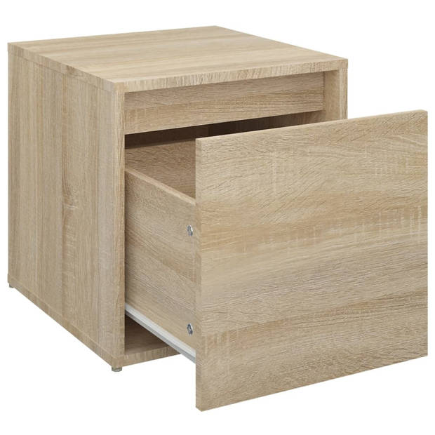 vidaXL Opbergbox met lade 40,5x40x40 cm bewerkt hout sonoma eikenkleur