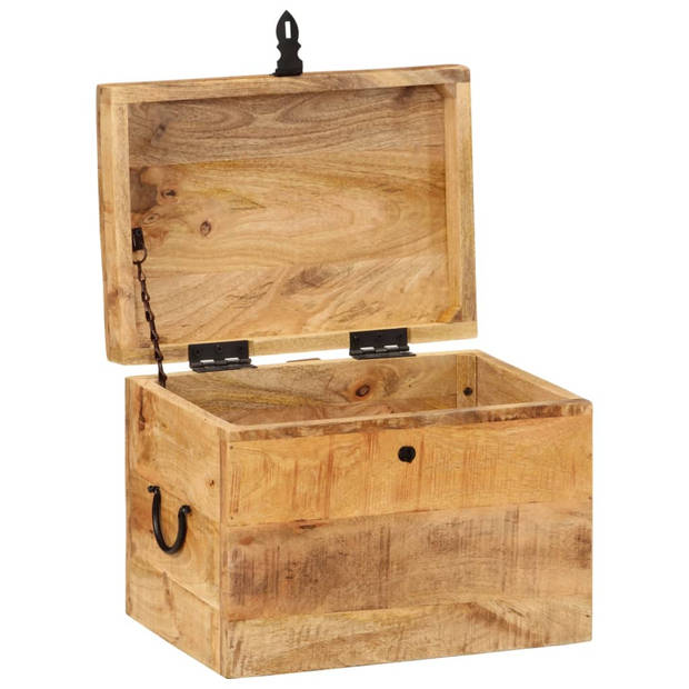 The Living Store opbergbox Antieke stijl gereedschapskist - 39 x 28 x 31 cm - Massief mangohout