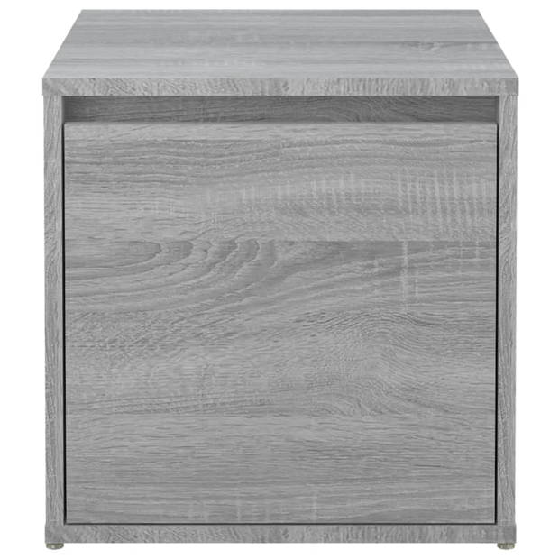 vidaXL Opbergbox met lade 40,5x40x40 cm bewerkt hout grijs sonoma eik