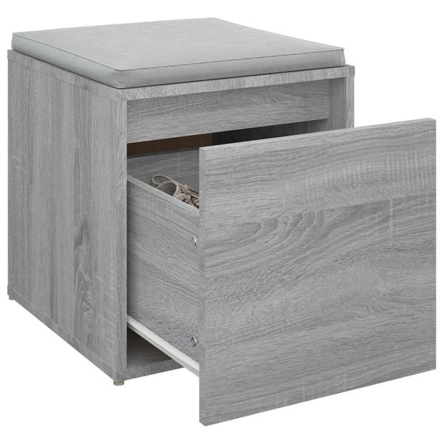 vidaXL Opbergbox met lade 40,5x40x40 cm bewerkt hout grijs sonoma eik