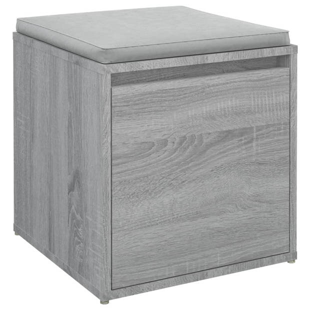 vidaXL Opbergbox met lade 40,5x40x40 cm bewerkt hout grijs sonoma eik