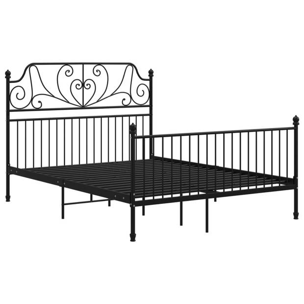 vidaXL Bedframe metaal zwart 160x200 cm