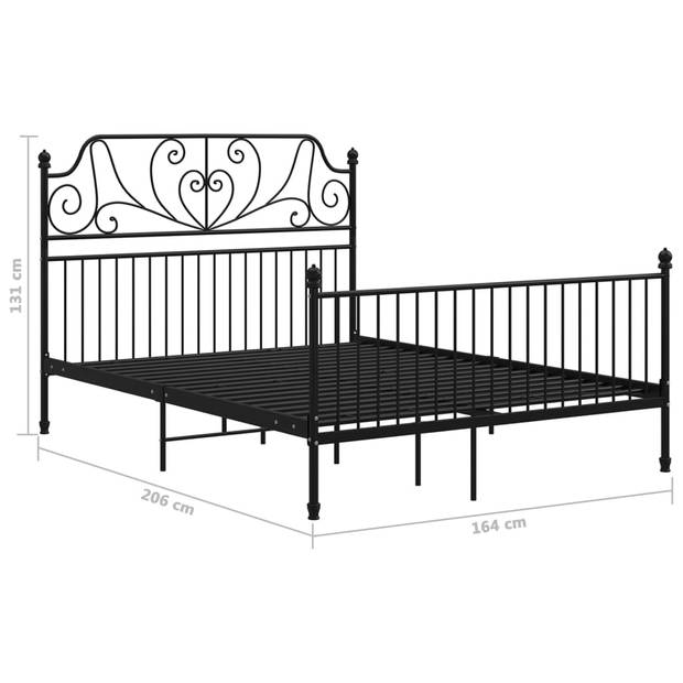 vidaXL Bedframe metaal zwart 160x200 cm