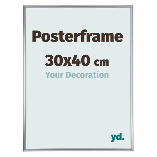 Posterlijst 30x40cm Zilver Hoogglans Kunststof Paris