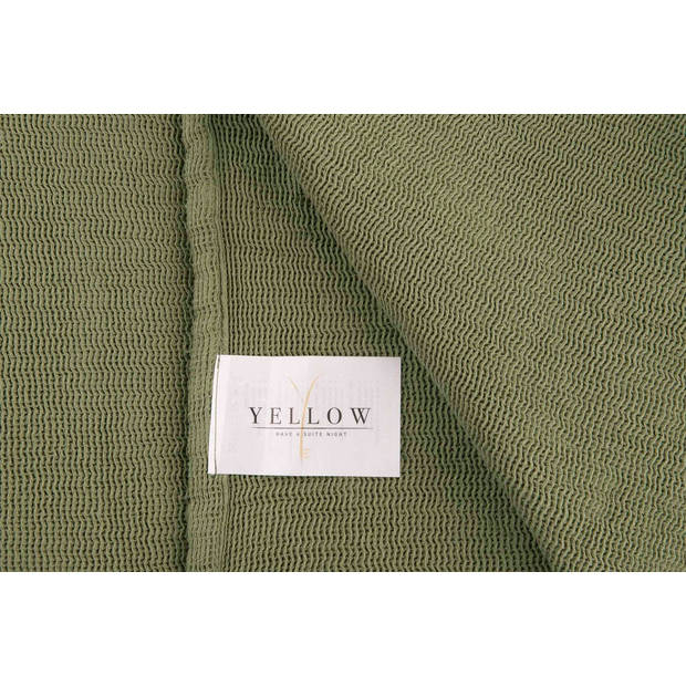 Yellow Katoen Bedsprei Plaid Ica - army green 270x260cm
