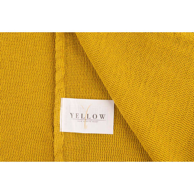 Yellow Katoen Bedsprei Plaid Ica - honey gold 180x260cm
