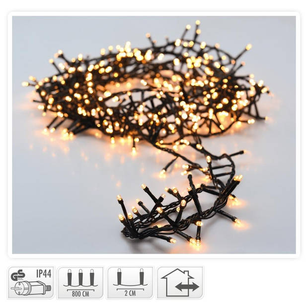 Kerstverlichting - Lichtsnoer - 400 LED's - Lengte: 8 meter - Warm wit