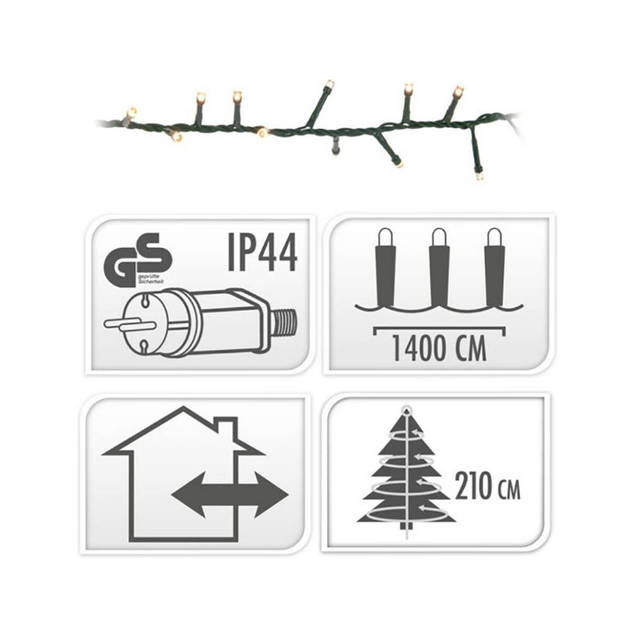 Kerstverlichting - Lichtsnoer - 700 LED's - Lengte: 14 meter - Warm wit