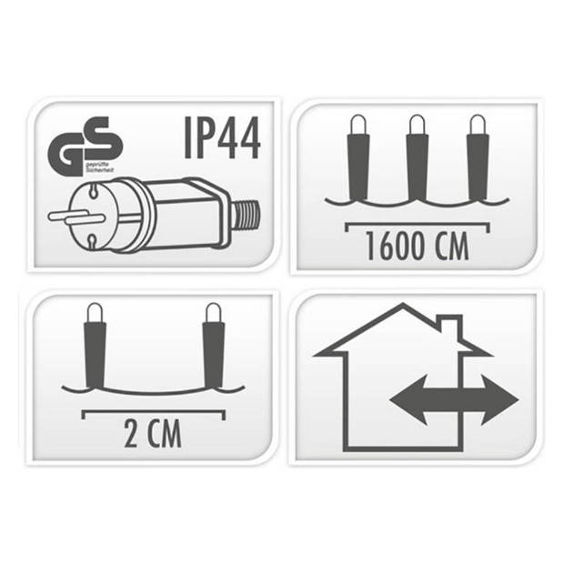 Kerstverlichting - Lichtsnoer - 800 LED's - Lengte: 16 meter - Warm wit