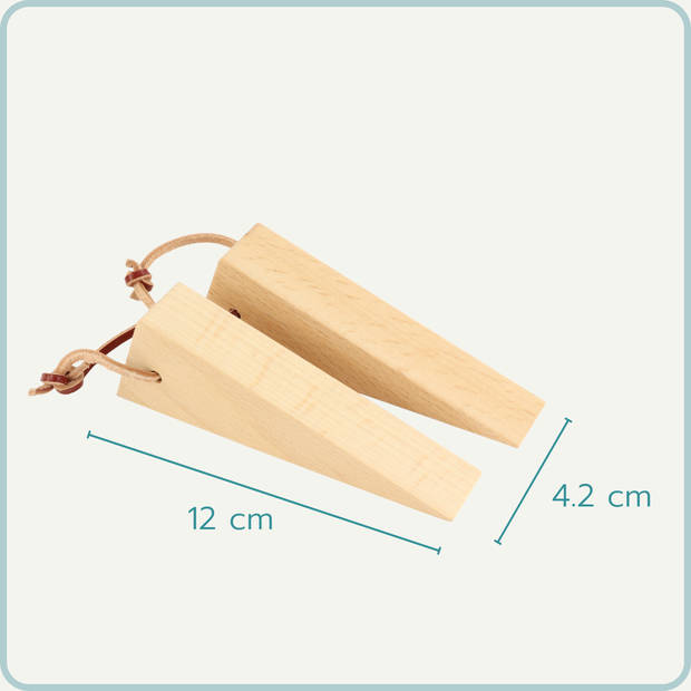 Nordix Deurstopper - Hout - Set van 2 - Deurvastzetter - Deurwig - Beige