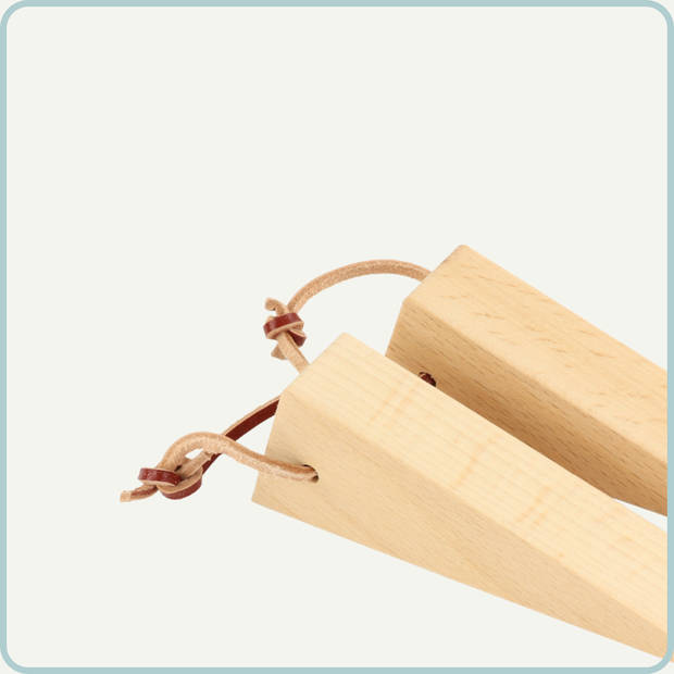 Nordix Deurstopper - Hout - Set van 2 - Deurvastzetter - Deurwig - Beige